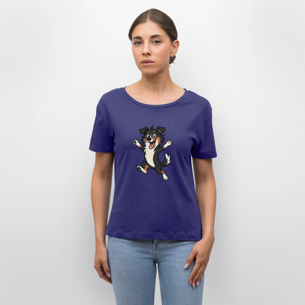 Australian Shepherd Shirt Cartoon hüpfend – Fröhliches Hunde Motiv voller Freude und Energie für Hundeliebhaber und Geschenkideen - Dämmerung