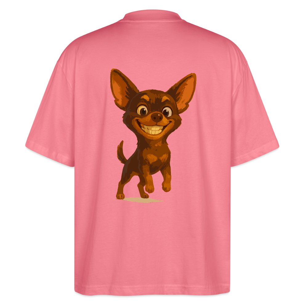 Grinsender Chihuahua Oversized Cartoon Hund – witziges Tiermotiv mit großem Lächeln, Geschenkidee für Hundefans und Tierfreunde - Pink 