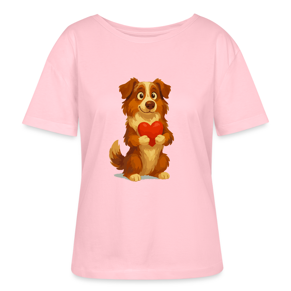 Australian Shepherd Shirt Süßer Cartoon mit Herz – Liebevolles Hunde Motiv für Valentinstag, Freundschaft und Geschenkideen - Hellrosa