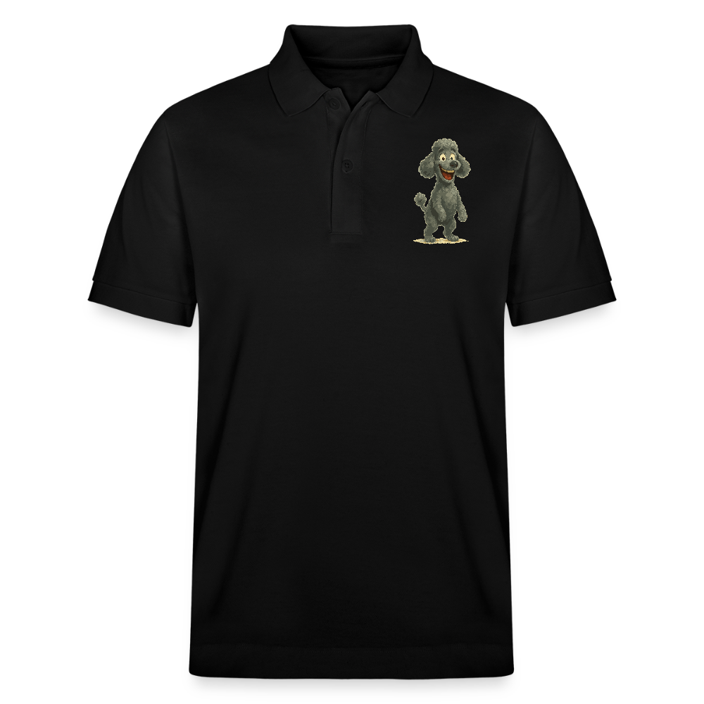 Pudel Poloshirt mit breitem Grinsen Lustiger Cartoon – Witziges Hunde Design für Pudel Fans und Hundeliebhaber - Schwarz