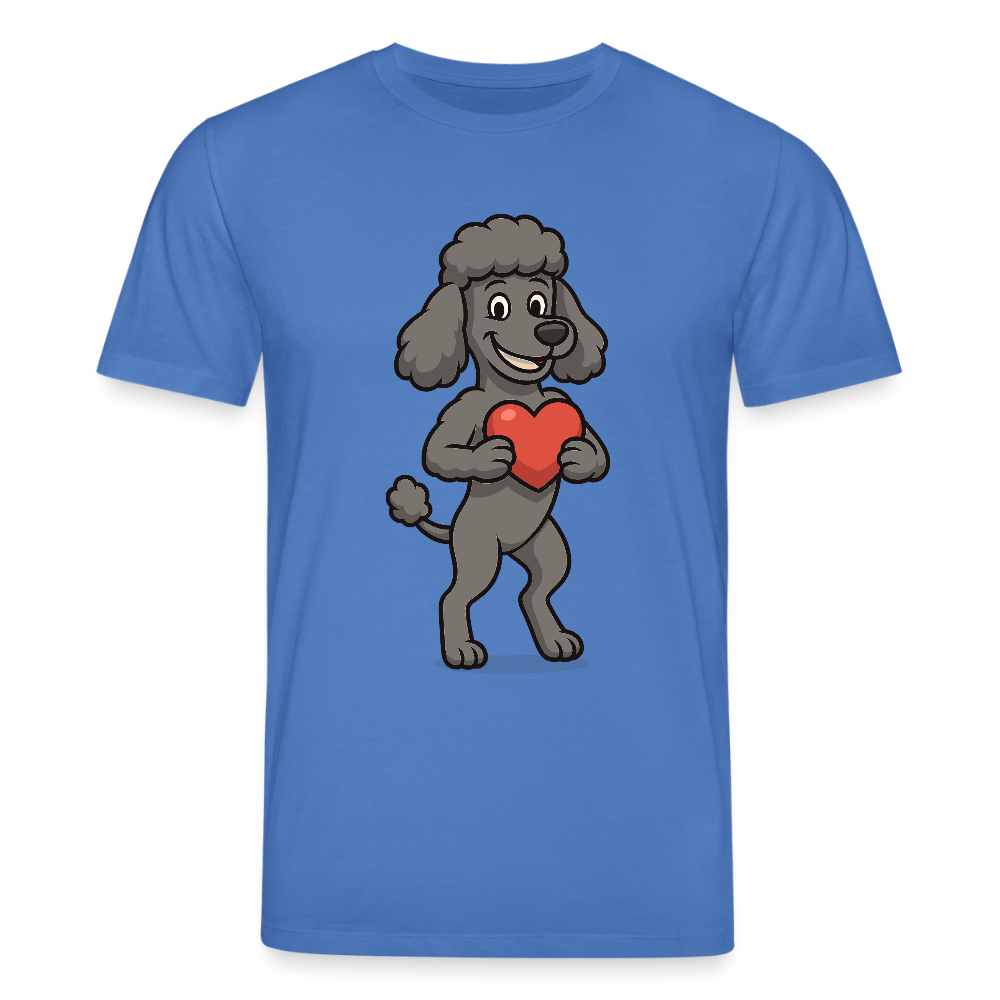 Pudel T- Shirt mit Herz Cartoon – Liebevolles Hunde Motiv für Valentinstag, Geschenke und Hundeliebhaber - Achtsames Blau