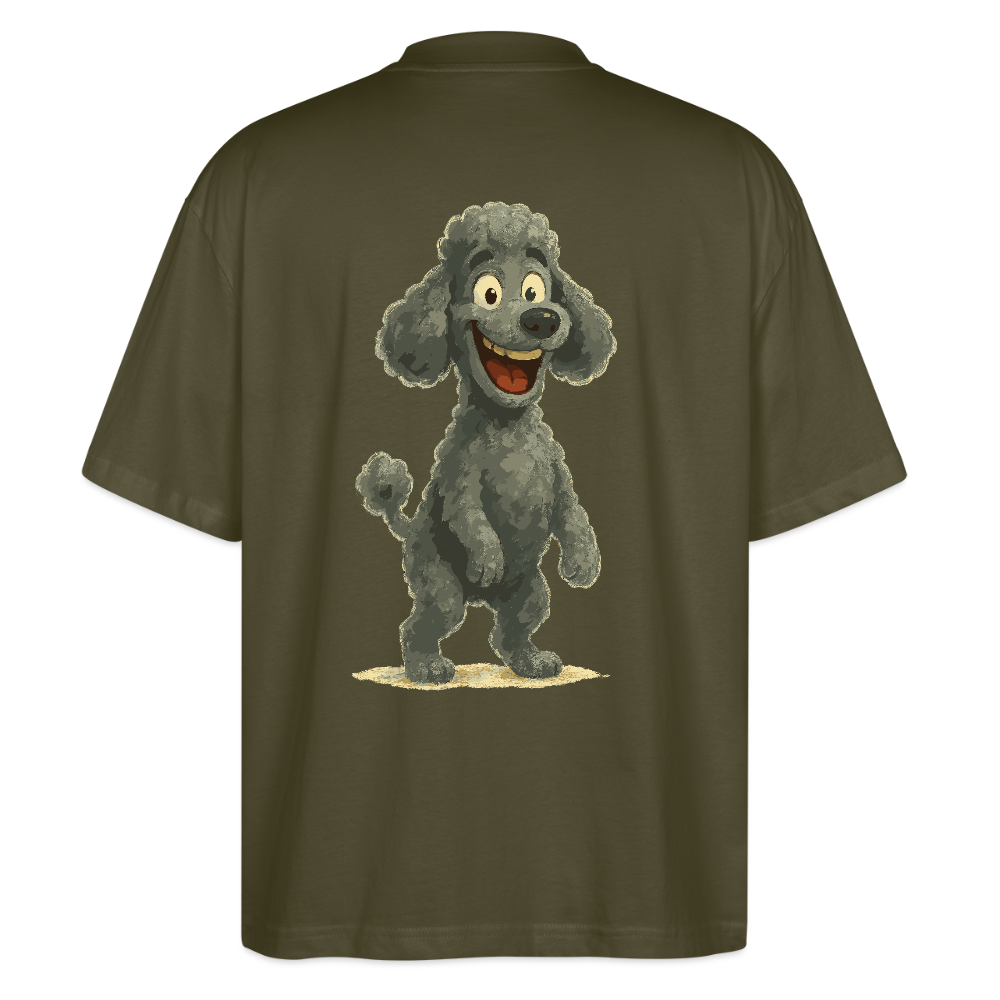 Pudel Oversized mit breitem Grinsen Lustiger Cartoon – Witziges Hunde Design für Pudel Fans und Hundeliebhaber - Khaki