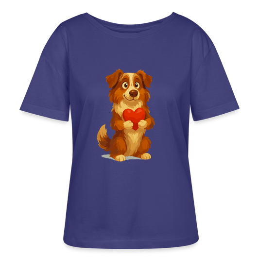 Australian Shepherd Shirt Süßer Cartoon mit Herz – Liebevolles Hunde Motiv für Valentinstag, Freundschaft und Geschenkideen - Dämmerung