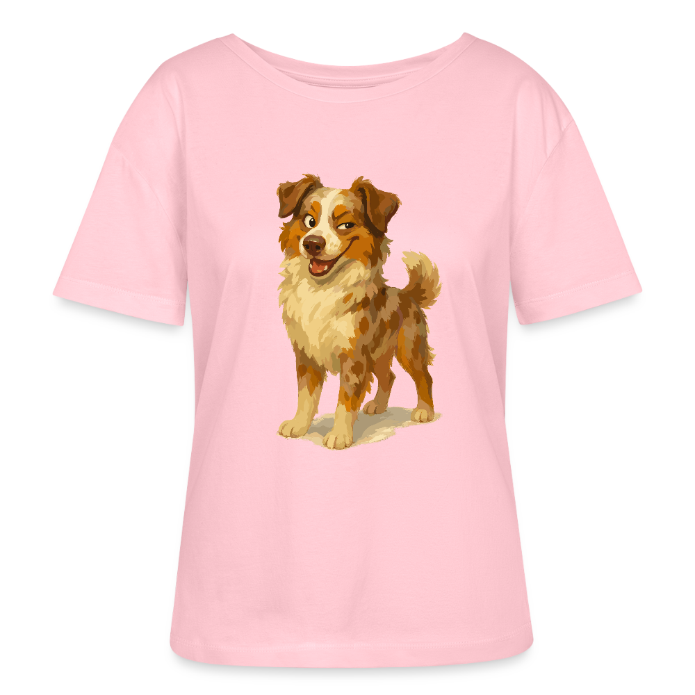 Australian Shepherd Shirt Frecher Cartoon mit verschmitztem Grinsen – Humorvolles Hunde Motiv für Tierfreunde und Geschenkideen - Hellrosa