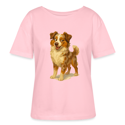 Australian Shepherd Shirt Frecher Cartoon mit verschmitztem Grinsen – Humorvolles Hunde Motiv für Tierfreunde und Geschenkideen - Hellrosa