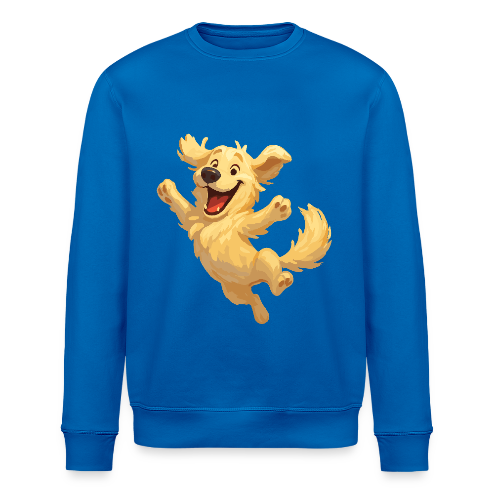 Golden Retriever Sweatshirt Springender Cartoon – fröhliches Hundemotiv, perfektes Geschenk für Hundeliebhaber und Tierfreunde - Königsblau