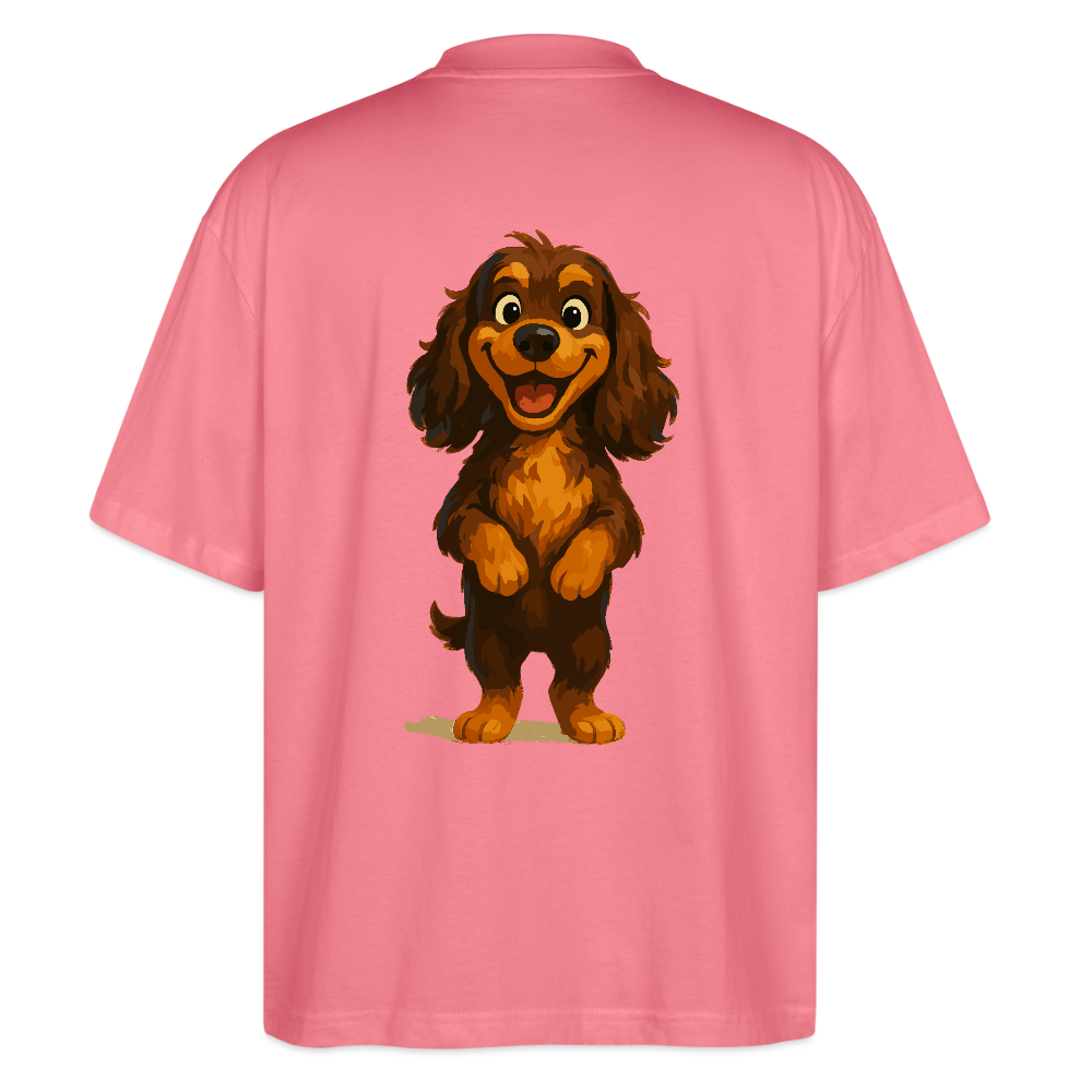 Cocker Spaniel Oversized breit grinsend – Lustiger Cartoon Hund, fröhliches Motiv für Hundeliebhaber und Tierfreunde - Pink 