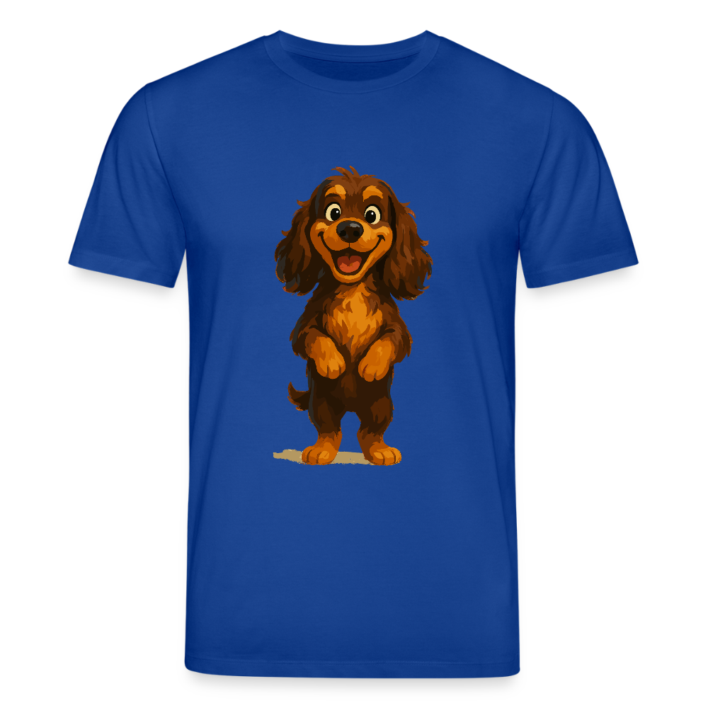 Cocker Spaniel T-Shirt breit grinsend – Lustiger Cartoon Hund, fröhliches Motiv für Hundeliebhaber und Tierfreunde - Dunkelblau