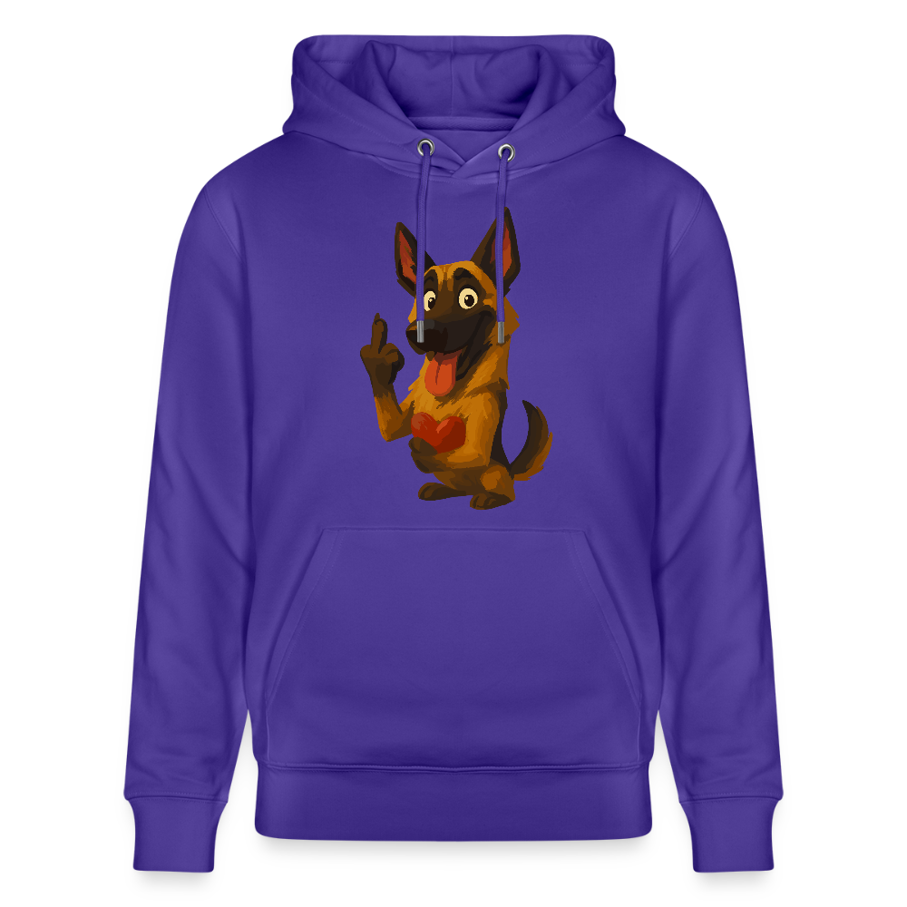 Frecher Malinois Hoodie mit Herz – witziges und provokantes Hunde Cartoon Motiv für Hundeliebhaber mit Sinn für Humor - Purple Love 