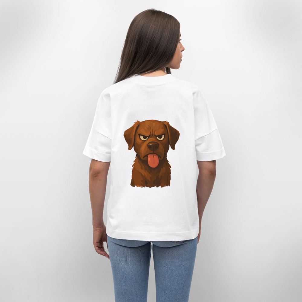 Labrador Oversized – Frecher Cartoon Hund mit Zunge | Lustiges Geschenk für Hundefans und Hundebesitzer - Weiß