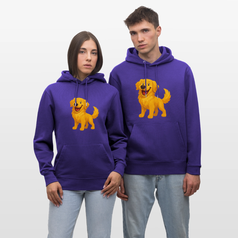Golden Retriever Hoodie Fröhlicher Cartoon – lachendes Hundemotiv, süßes Geschenk für Hundeliebhaber und Tierfreunde - Purple Love 