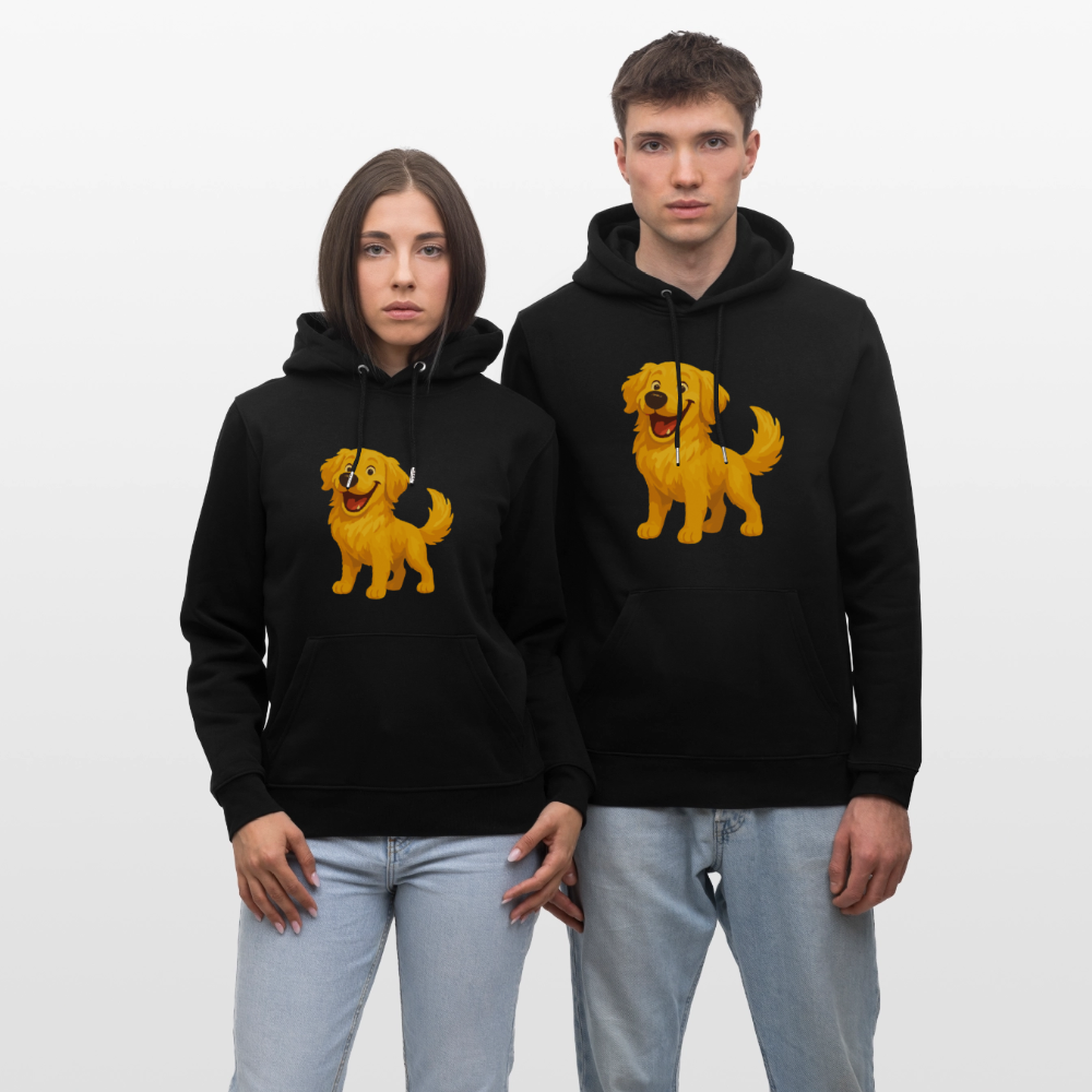 Golden Retriever Hoodie Fröhlicher Cartoon – lachendes Hundemotiv, süßes Geschenk für Hundeliebhaber und Tierfreunde - Schwarz