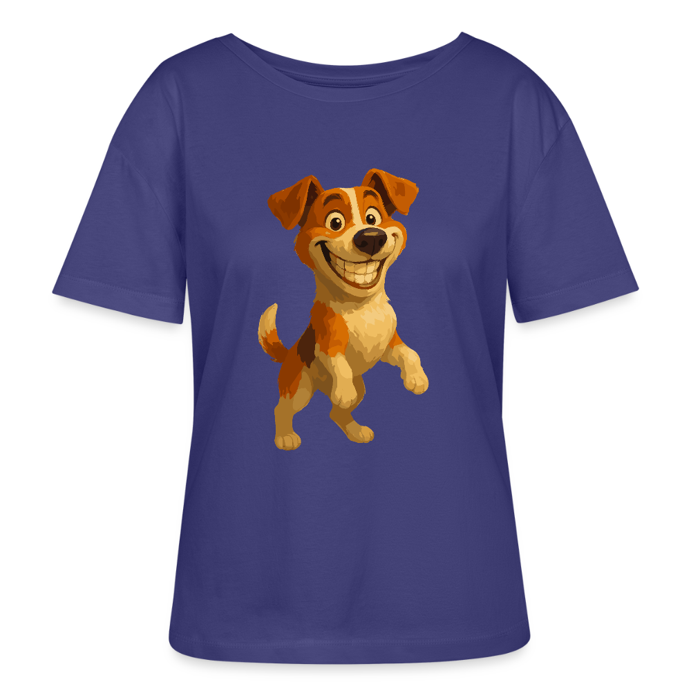 Jack Russell Terrier Shirt breit grinsend – süßer Cartoon Hund, lustiges Motiv für Hundeliebhaber & Geschenkidee für Tierfreunde - Dämmerung