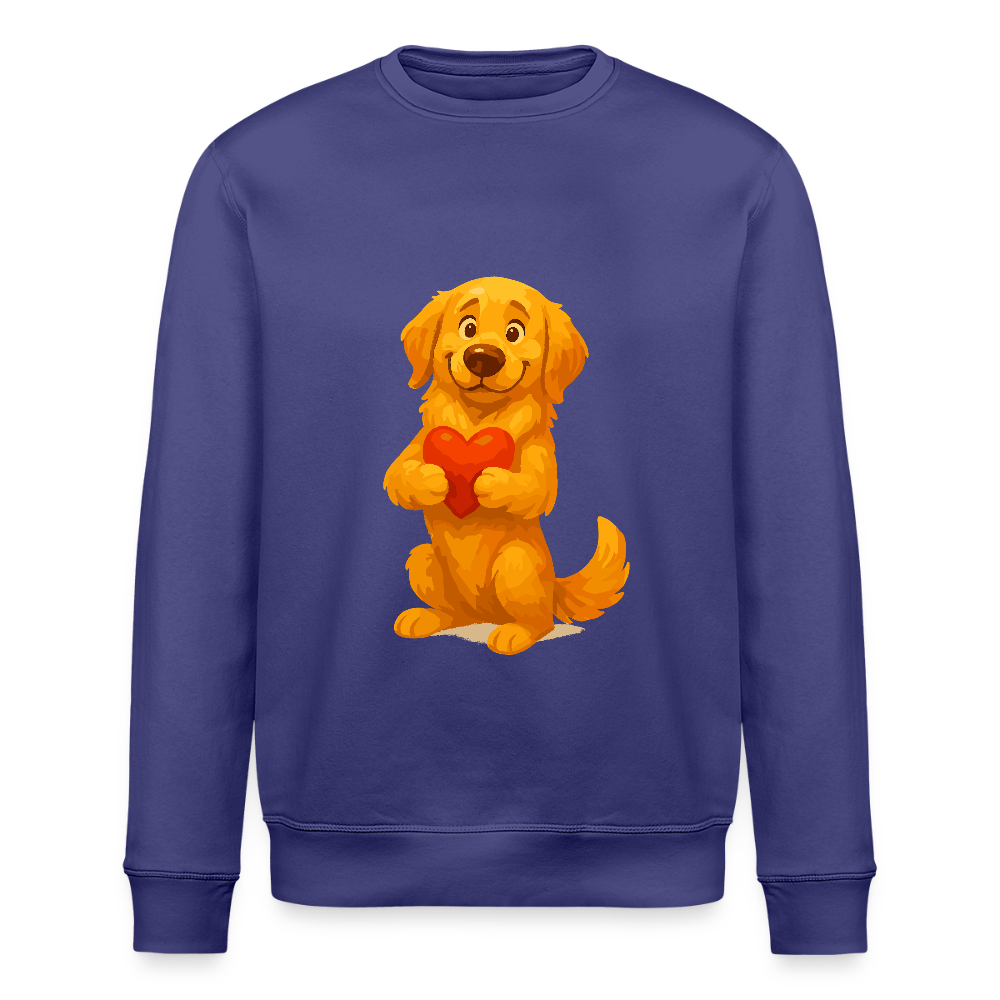 Golden Retriever Sweatshirt mit Herz – süßer Cartoon Hund, liebevolles Motiv für Hundeliebhaber, Valentinstag oder besondere Geschenkideen - Dämmerung
