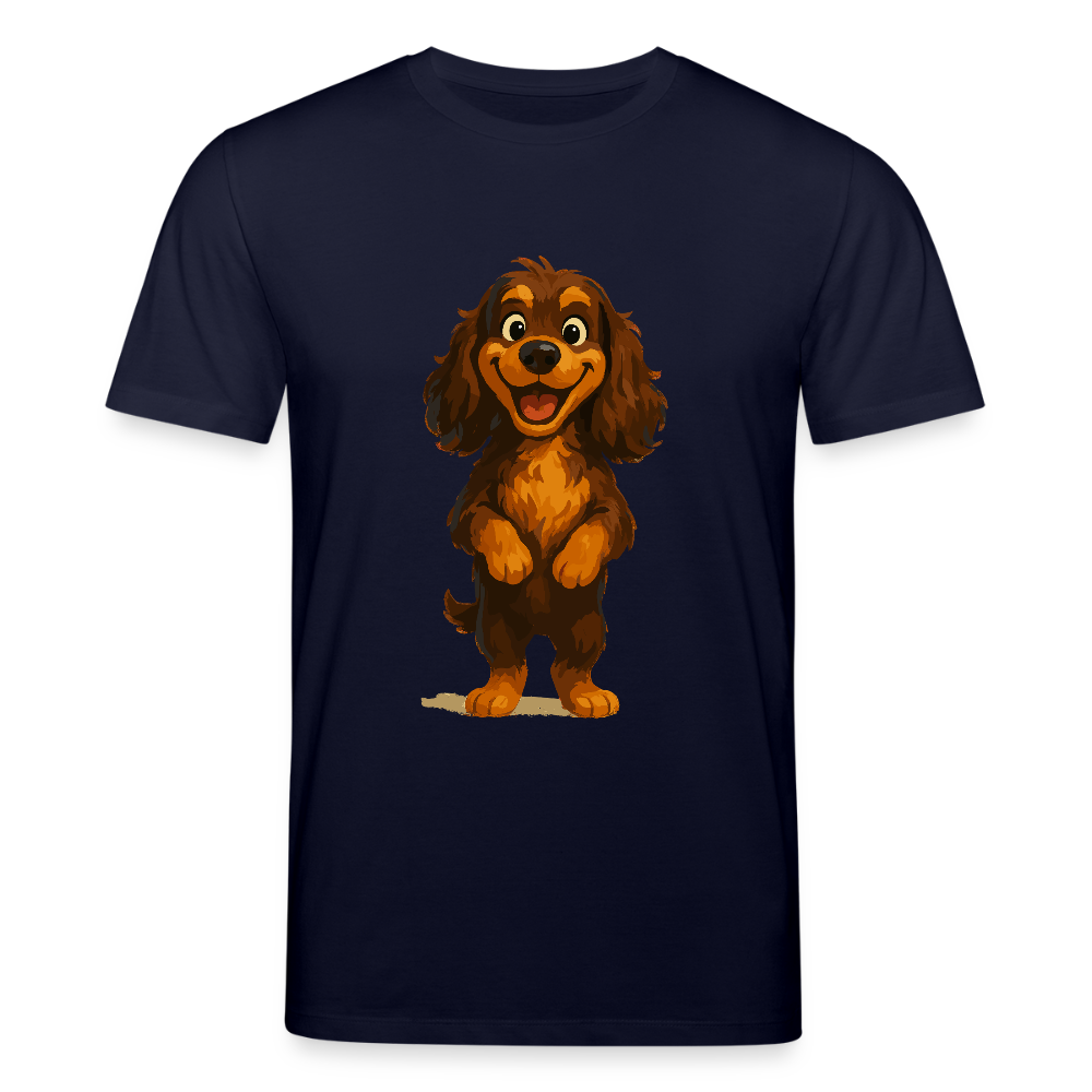 Cocker Spaniel T-Shirt breit grinsend – Lustiger Cartoon Hund, fröhliches Motiv für Hundeliebhaber und Tierfreunde - Navy