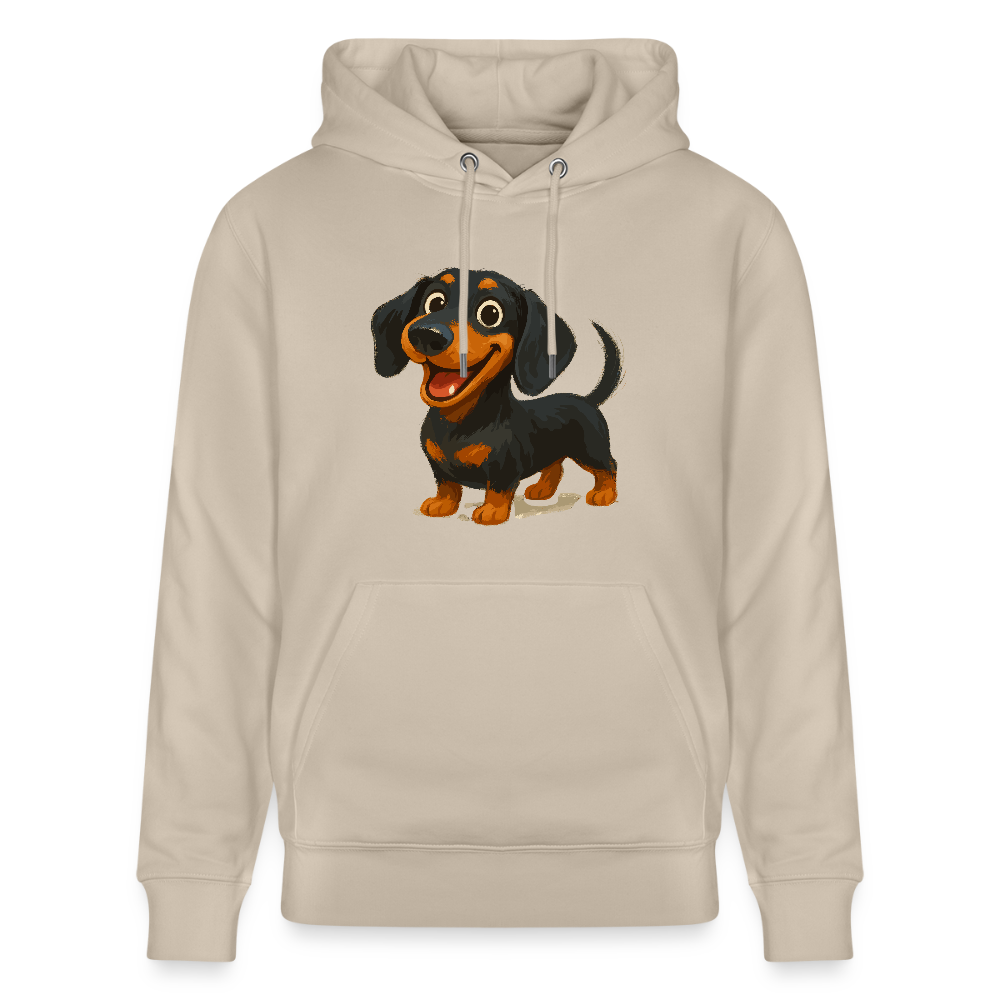 Dackel Hoodie – Fröhlicher Cartoon Dachshund | Niedlicher Hund Pullover Geschenk für Hundefans - Beige
