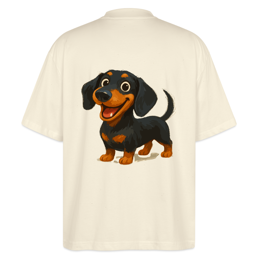 Dackel Oversized – Fröhlicher Cartoon Dachshund | Niedlicher Hund Pullover Geschenk für Hundefans - Weißgrau