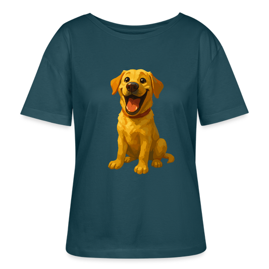 Labrador Shirt – Lachender Cartoon Hund | Lustiges Geschenk für Hundebesitzer, Labrador-Fans und Hundefreunde - Dunkles Petrol