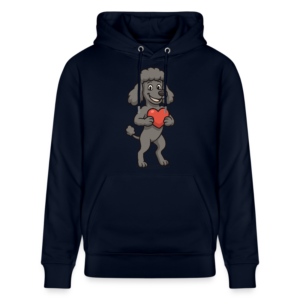 Pudel Hoodie mit Herz Cartoon – Liebevolles Hunde Motiv für Valentinstag, Geschenke und Hundeliebhaber - Navy