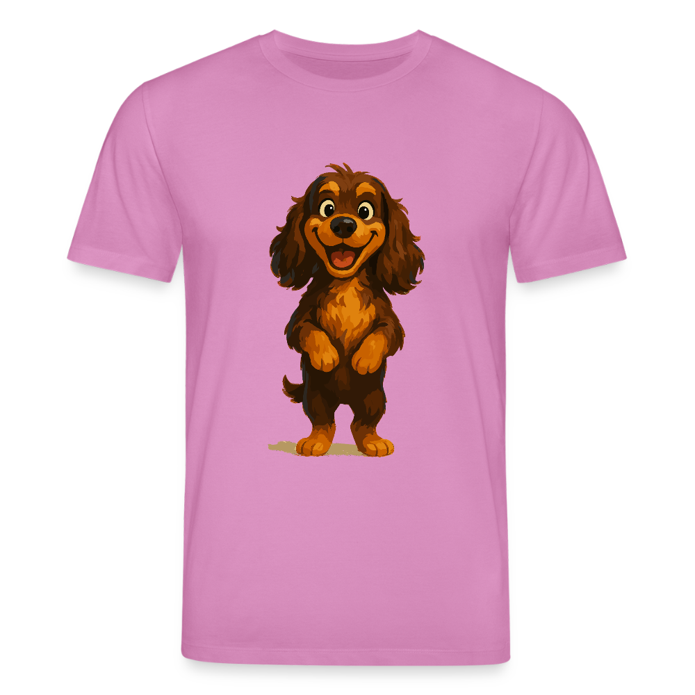 Cocker Spaniel T-Shirt breit grinsend – Lustiger Cartoon Hund, fröhliches Motiv für Hundeliebhaber und Tierfreunde - Pink
