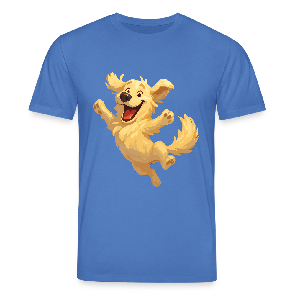 Golden Retriever T-Shirt Springender Cartoon – fröhliches Hundemotiv, perfektes Geschenk für Hundeliebhaber und Tierfreunde - Achtsames Blau
