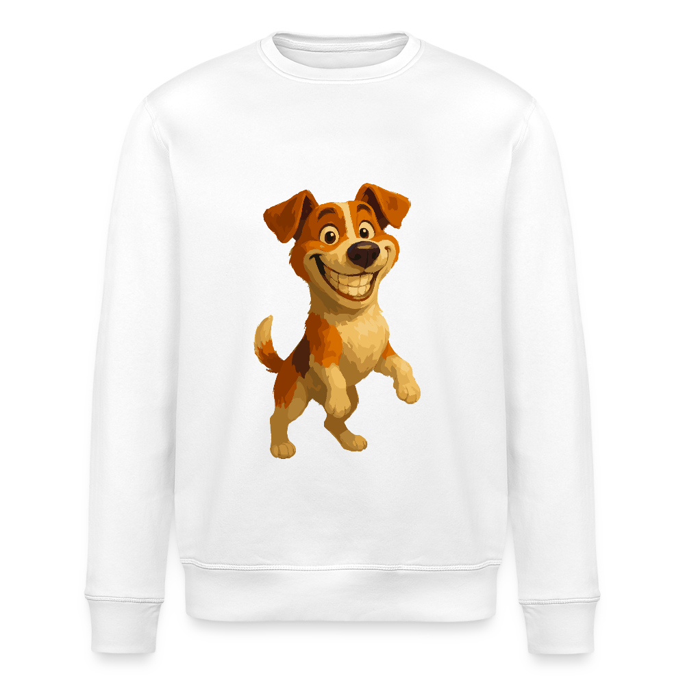 Jack Russell Terrier Sweatshirt breit grinsend – süßer Cartoon Hund, lustiges Motiv für Hundeliebhaber & Geschenkidee für Tierfreunde - Weiß
