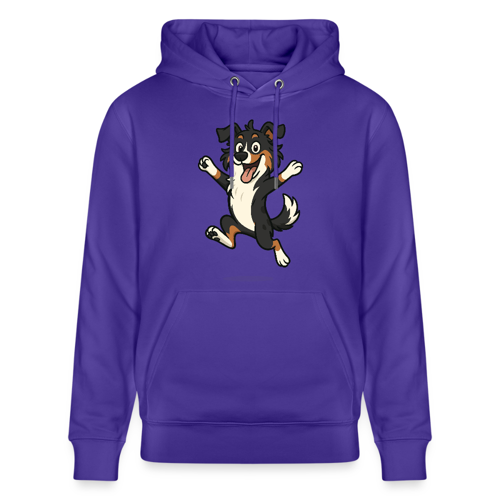 Australian Shepherd Hoodie Cartoon hüpfend – Fröhliches Hunde Motiv voller Freude und Energie für Hundeliebhaber und Geschenkideen - Purple Love 