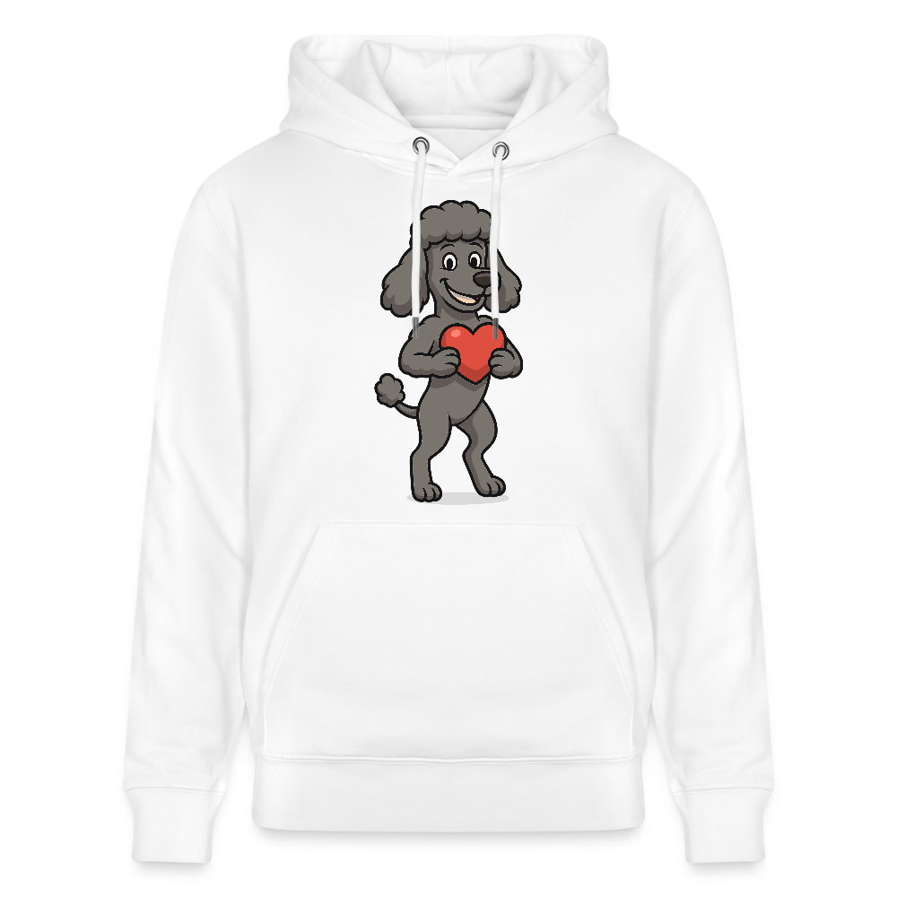 Pudel Hoodie mit Herz Cartoon – Liebevolles Hunde Motiv für Valentinstag, Geschenke und Hundeliebhaber - Weiß