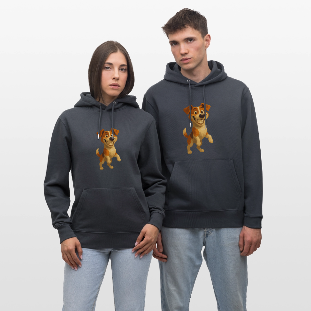 Jack Russell Terrier Hoodie breit grinsend – süßer Cartoon Hund, lustiges Motiv für Hundeliebhaber & Geschenkidee für Tierfreunde - Indigoblau