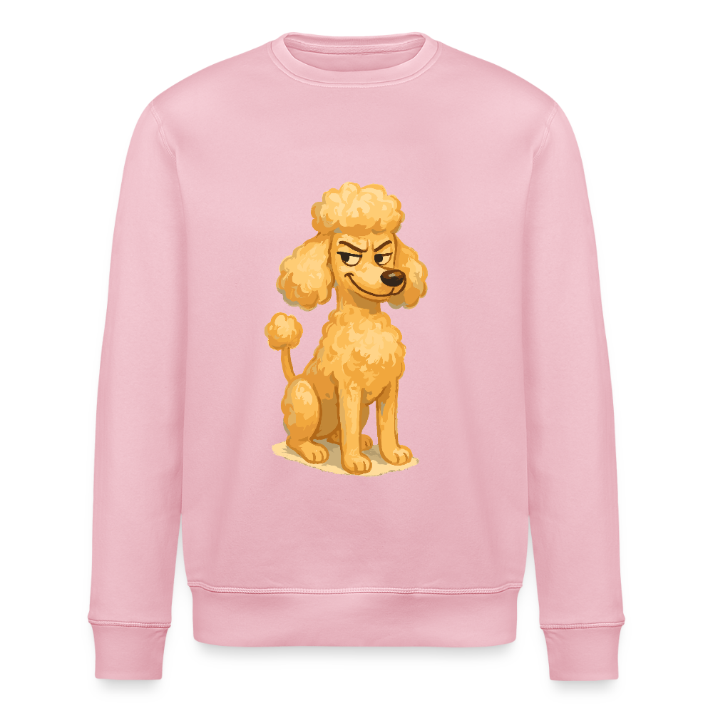 Frecher Pudel Sweatshirt Cartoon im Malstil – Humorvolles Hundemotiv für Tierfreunde und Geschenkidee für Hundeliebhaber - Hellrosa